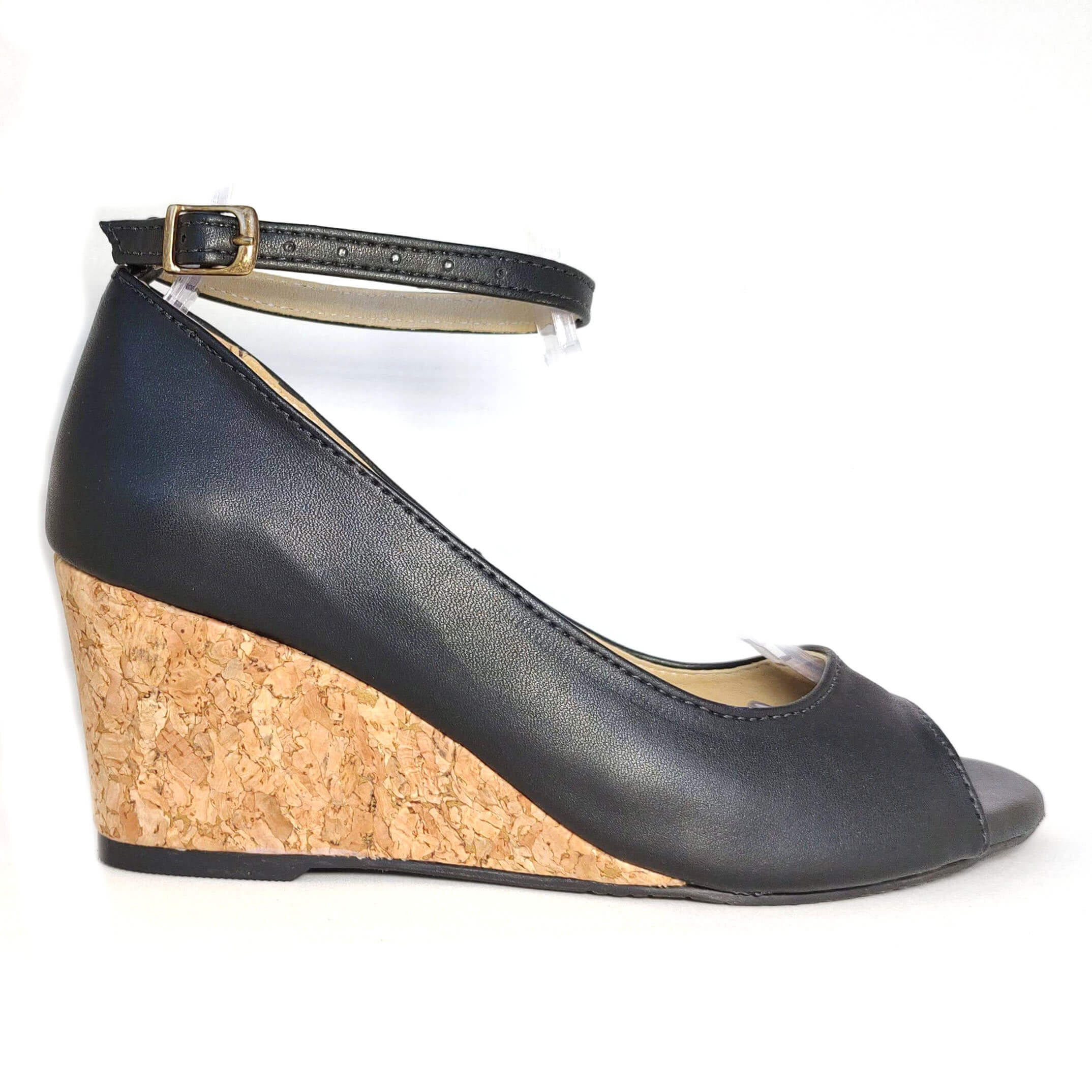 Peep toe preto sales fechado